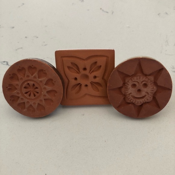 RYCRAFT Terracotta Cookie Stamps x 3 With Recipe Book VTG - Picture 3 of 14